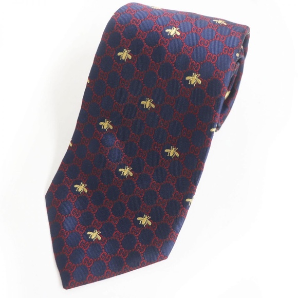 Gucci Silk Bee Logo Neck Tie - Picture 1 of 7